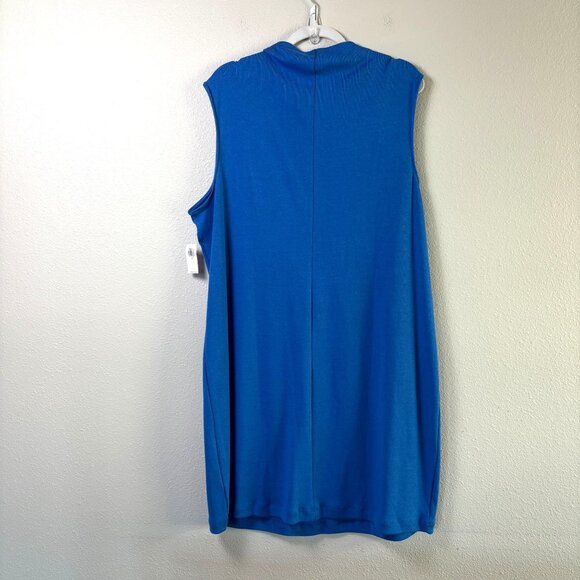 Old Navy Mock Neck Mini Dress Plus Size 3X Blue Sleeveless Minimalist NWT - Picture 3 of 11